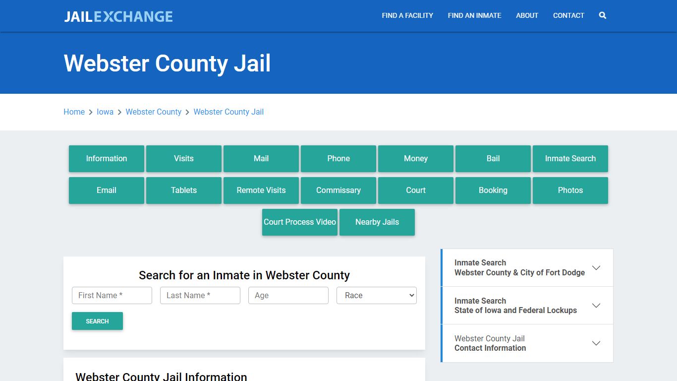 Webster County Jail Roster Lookup, IA, Inmate Search